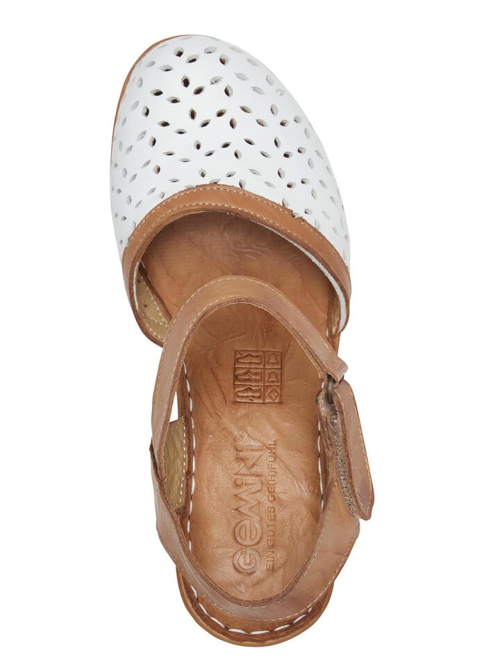 Gemini Sandalette aus perforiertem Rind-Nappaleder WEISS