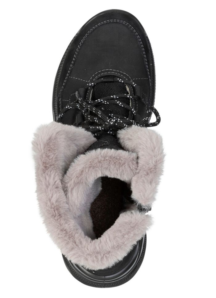 Gef&uuml;tterte Damen-Boots, Winterschuhe, Weite H, mit Rei&szlig;verschluss SCHWARZ