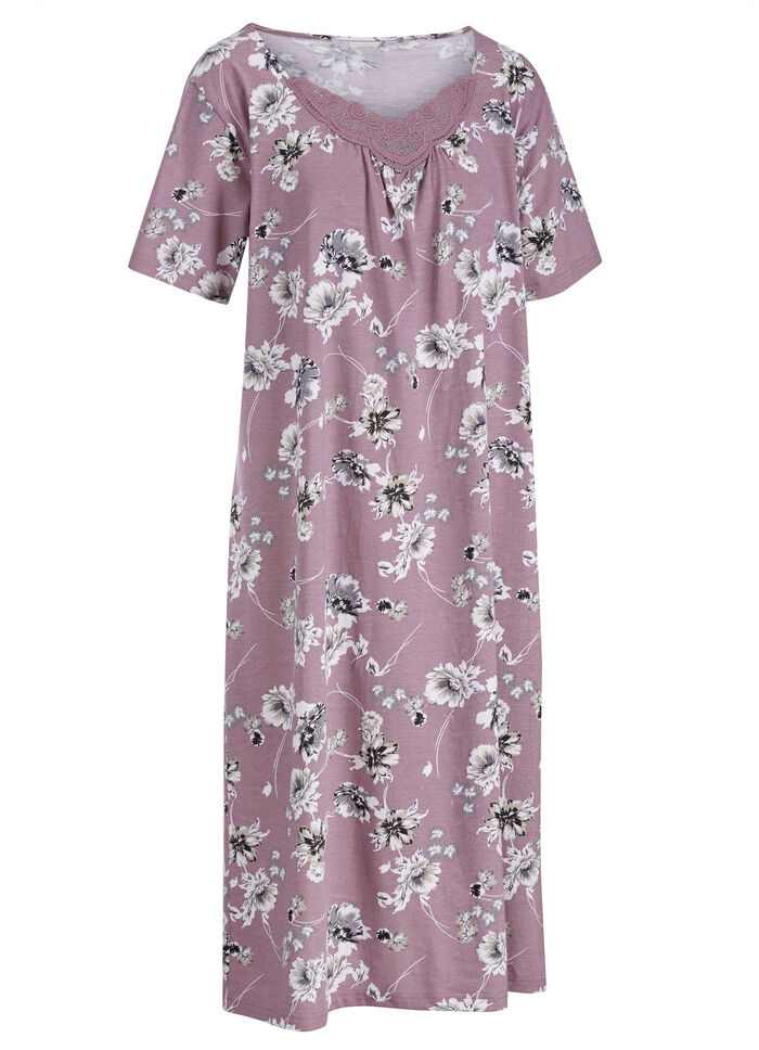 Zweierpack Nachthemden, wadenlang und mit Stickereispitze  