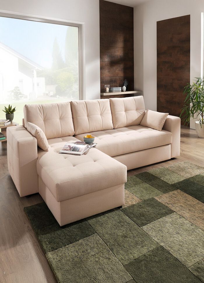 Polsterm&ouml;bel mit Bettfunktion verschiedene Ausf&uuml;hrungen BEIGE