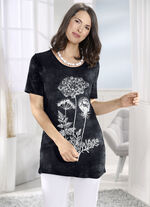 Longshirt in Batik-Optik  SCHWARZ BATIK