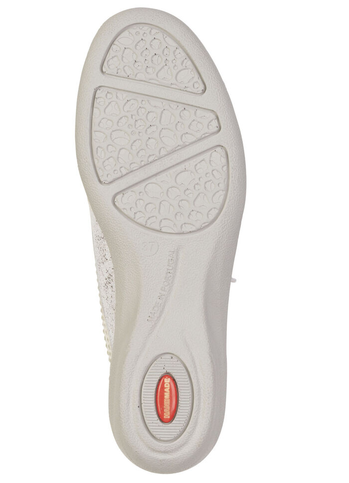 ELENA EDEN, komfortable Damen-Slipper, Weite G, mit herausnehmbarem Fußbett ECRU-SILBER