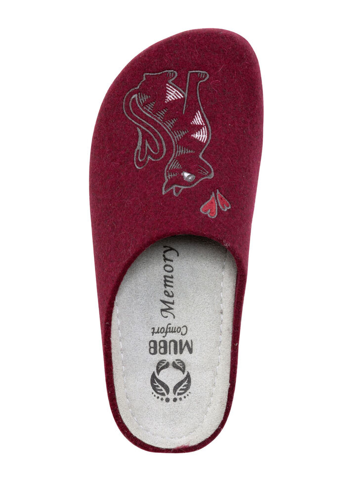 Mubb Pantoffel mit niedlichem Katzenmotiv BORDEAUX