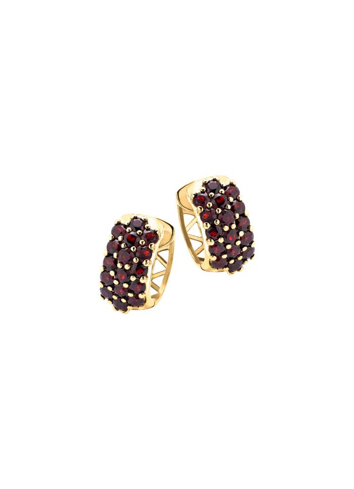 Vergoldete Creolen mit Granat 