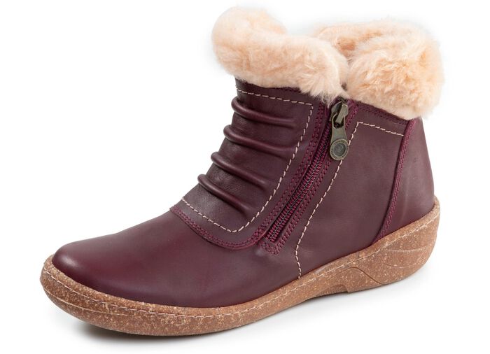 ELENA EDEN, gef&uuml;tterte Damen-Boots, Winterschuhe, Weite G, mit herausnehmbarem Fu&szlig;bett BORDEAUX