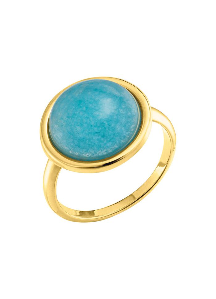 Eleganter Damenring mit echt blauem Chalcedon 
