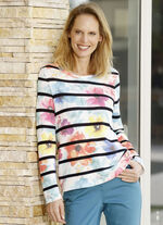Pullover mit edlem Floraldruck 