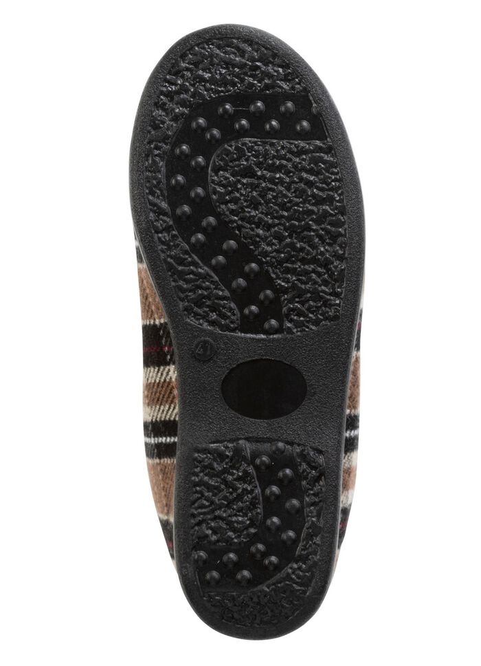 Stiefelette aus kariertem Textilmaterial 