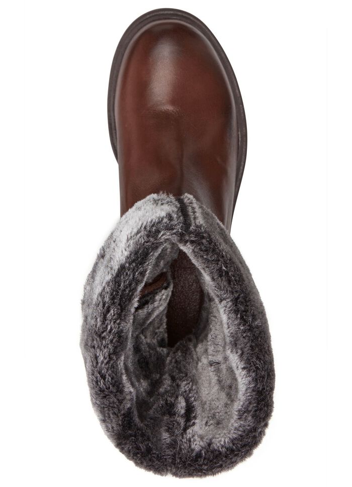 Andrea Conti Stiefel mit flauschigem, umschlagbaren Kragen BRAUN