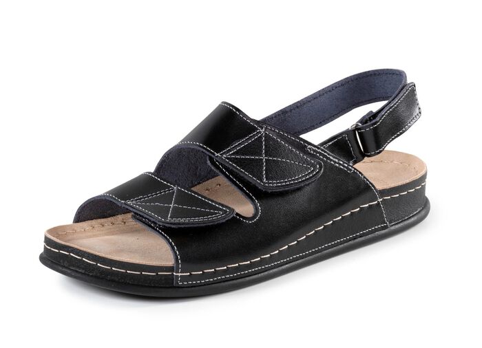 Sandale mit Kontrastn&auml;hten SCHWARZ