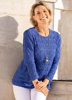 Pullover in Mustermix ROYALBLAU