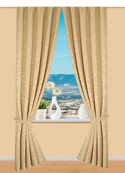 Hochwertige Jacquard &Uuml;bergardinen-Garnitur 