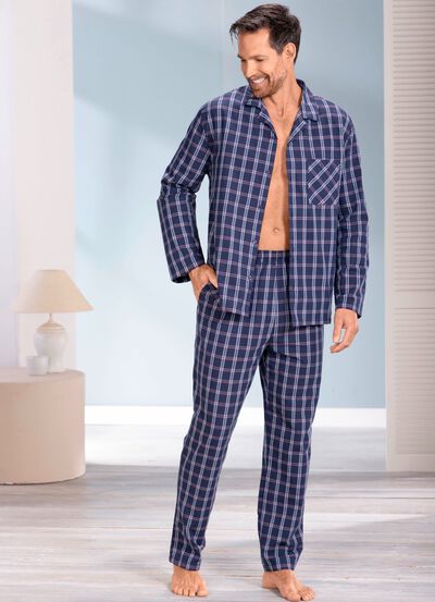 Comte-Schlafanzug aus Webware, mit durchgekn&ouml;pftem Oberteil 