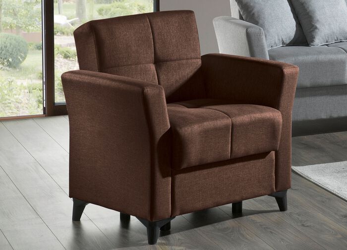 Gem&uuml;tliche Polsterm&ouml;bel mit Bettfunktion BRAUN