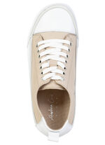 Andrea Conti, leichte Damen-Sneaker, Weite G, mit herausnehmbarem Fu&szlig;bett BEIGE