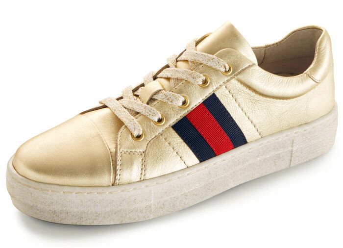Sneaker aus metallisiertem Nappaleder GOLD