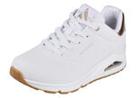 SKECHERS, bequeme Damen-Sneaker, mit sichtbarem Luftpolster WEISS-GOLD