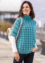 Pulli in Garnmix PETROL-WEISS