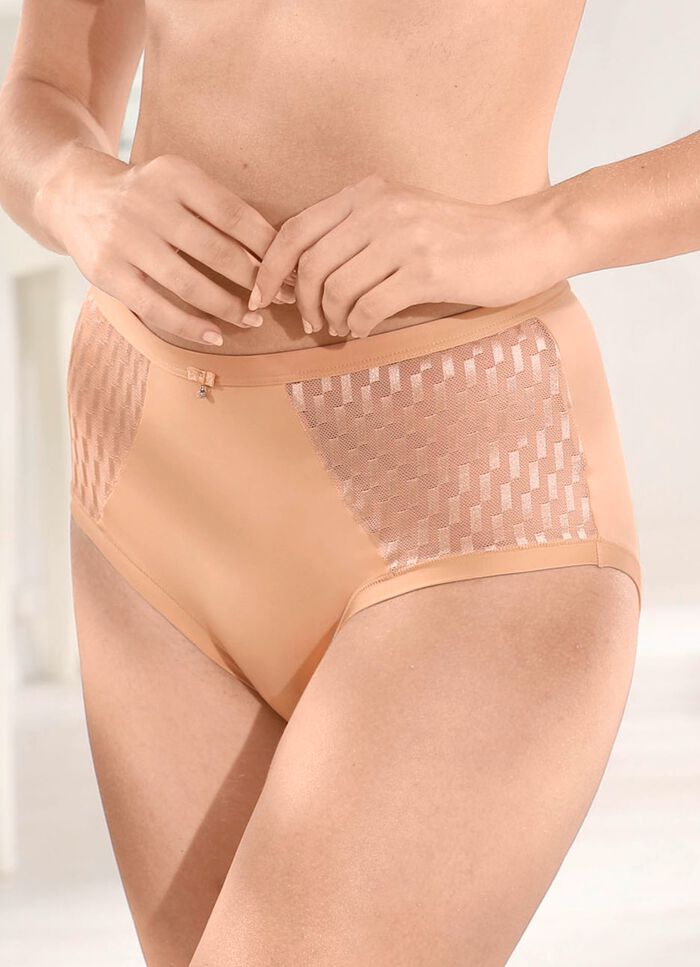 Sassa Zweierpack Slips mit jacquarddessinierten T&uuml;lleins&auml;tzen 