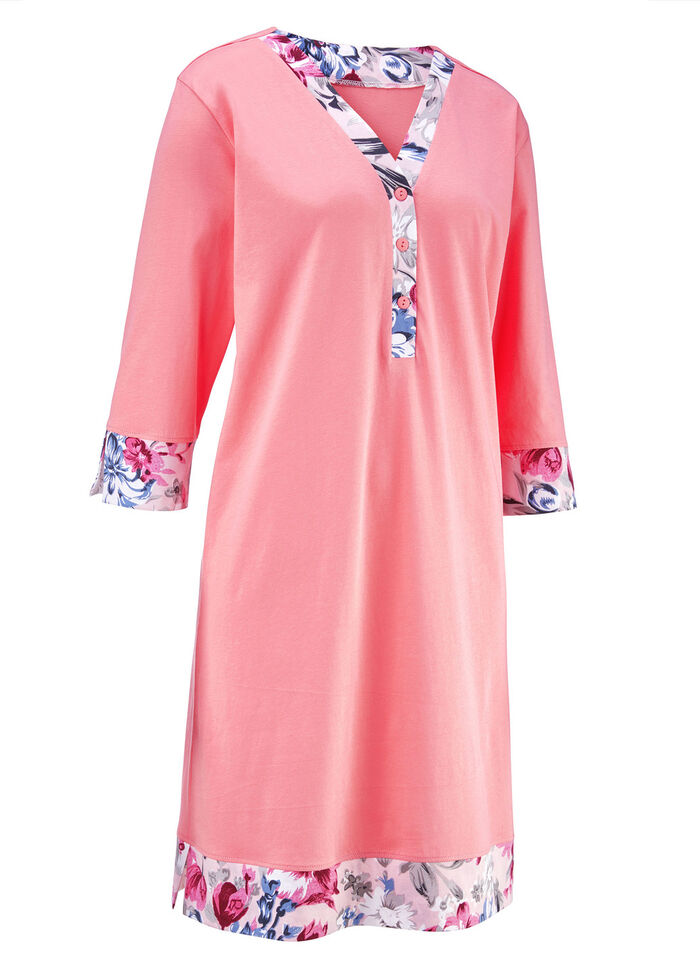 Zweierpack Nachthemden, kürzer geschnitten mit Knopfleiste  