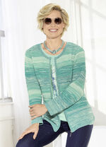 Strickjacke in aufwendiger Melangeoptik 