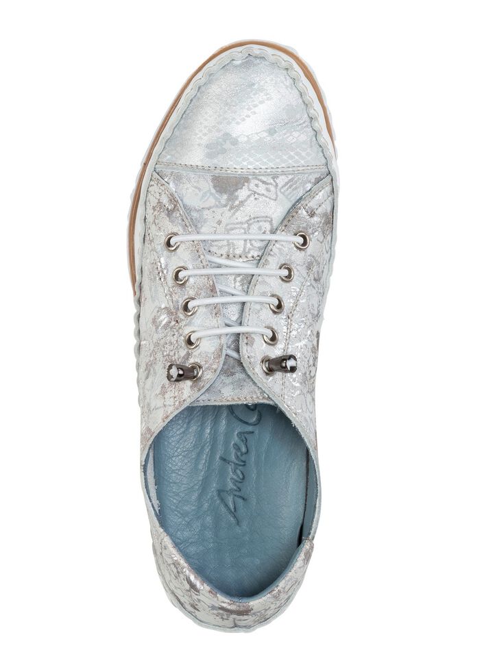 Andrea Conti Mokassin-Slipper mit Metallic-Schimmer SILBERGRAU