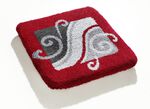 Badgarnitur mit 20 mm Florh&ouml;he von Grund ROT-GRAU