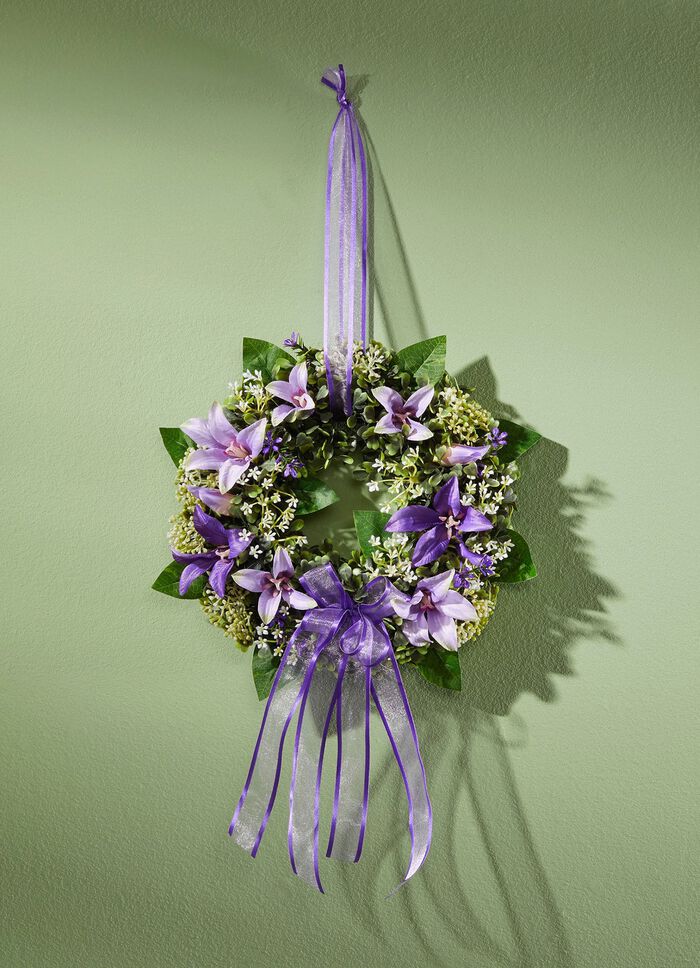 Wandkranz mit bezauberndem Textilschleifenband 