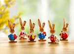 Hasen aus Holz, 6er-Set BUNT