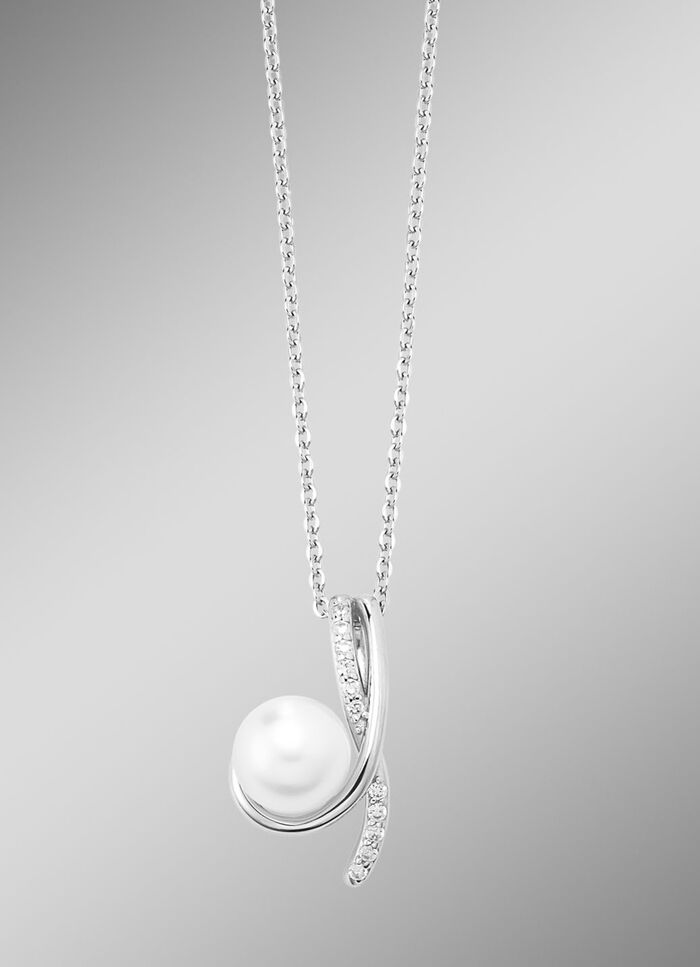 Anh&auml;nger mit S&uuml;&szlig;wasser-Zuchtperle und synth. Zirkonia 