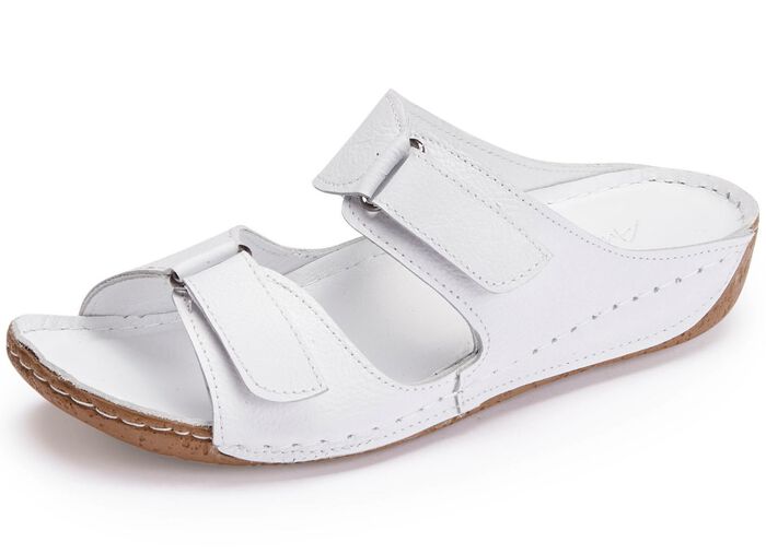 Andrea Conti Pantolette mit zwei verstellbaren Klettspangen WEISS