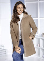 Longjacke mit fester Kapuze 
