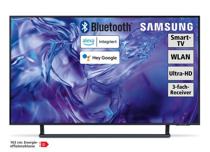Rahmenloser Samsung 4K-Ultra-HD-LED-Fernseher mit Smart-TV 
