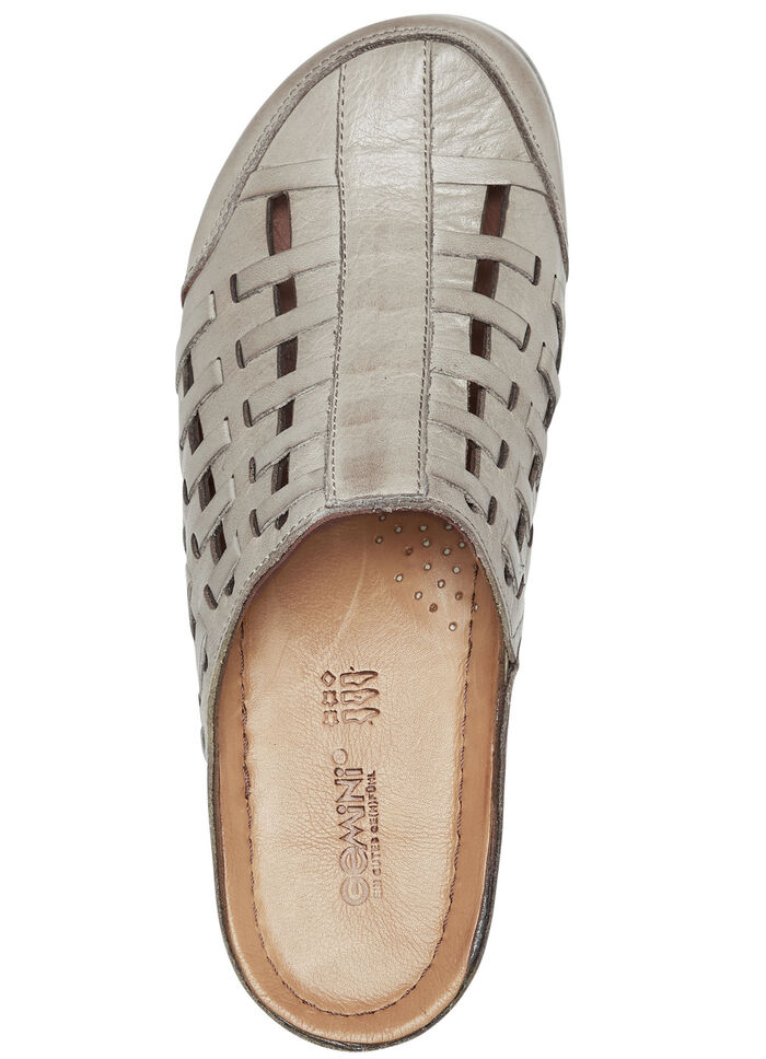 Gemini, sommerliche Damen-Clogs, Weite G, mit Gummizug TAUPE