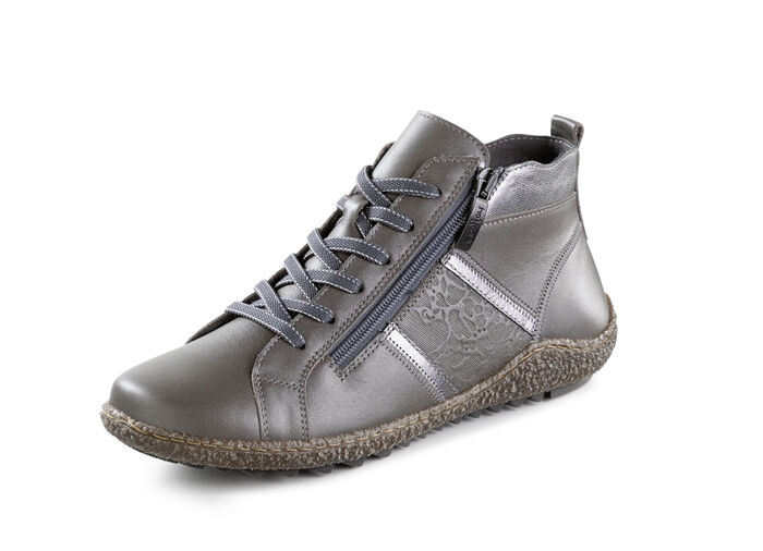ELENA EDEN, bequeme Damen-Boots, Weite G, mit herausnehmbarem Fußbett GRAU-ALTSILBER
