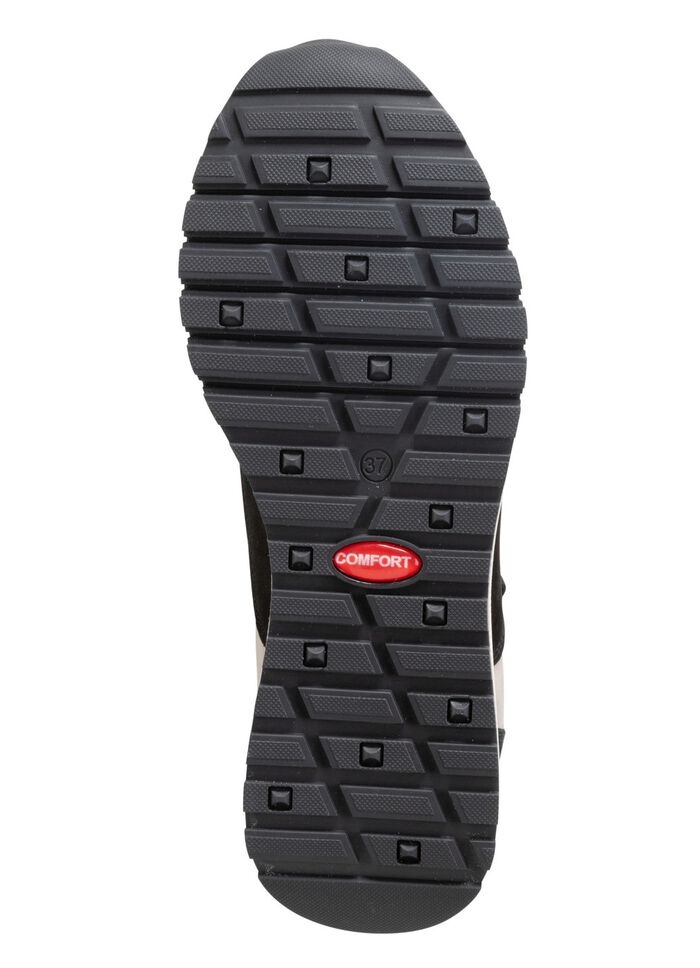 ELENA EDEN, trendige Damen-Sneaker, Weite G, mit herausnehmbarem Fu&szlig;bett SCHWARZ-KIESEL