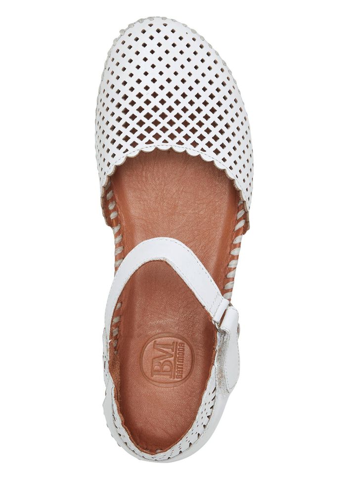 ELENA EDEN, sommerliche Damen-Sandalen, Weite G, aus Leder WEISS