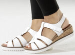 ELENA EDEN, bequeme Damen-Sandalen, Weite H, mit herausnehmbarem Fu&szlig;bett WEISS