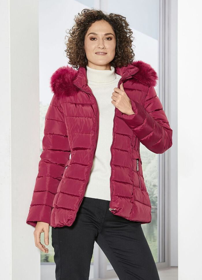 Jacke mit abnehmbarem Kunstpelz-Besatz 