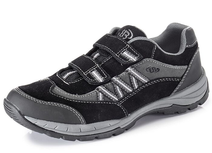 Sportliche Herren-Slipper, mit herausnehmbarem Fu&szlig;bett SCHWARZ-GRAU