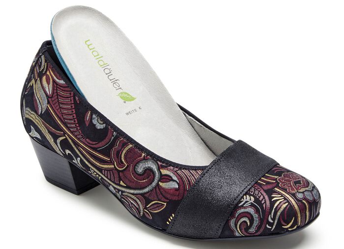 Waldl&auml;ufer, bequeme Damen-Pumps, Weite K, mit herausnehmbarem Fu&szlig;bett 