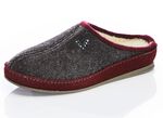 Atmungsaktive Damen-Hausschuhe, mit Schurwolle ANTHRAZIT-BORDEAUX