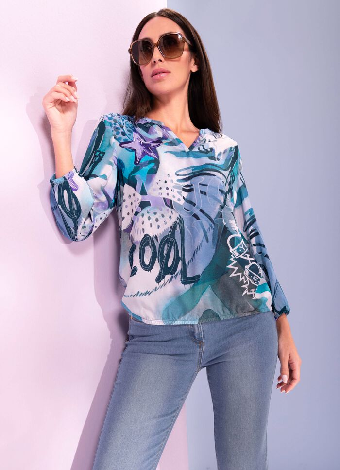 Bluse mit auffallendem Dessin 