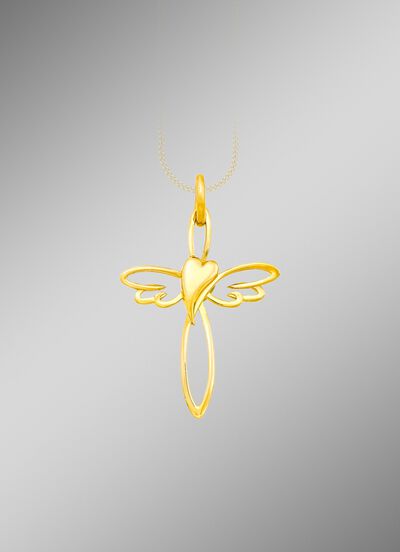 Kreuz mit Herz Anh&auml;nger 