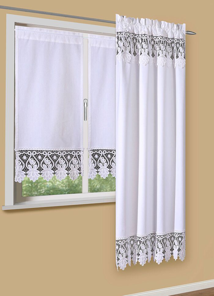 Fensterdekoration aus reiner Baumwolle mit hochwertiger Spitze 