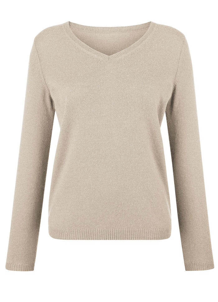 Pullover mit Kaschmir  BEIGE