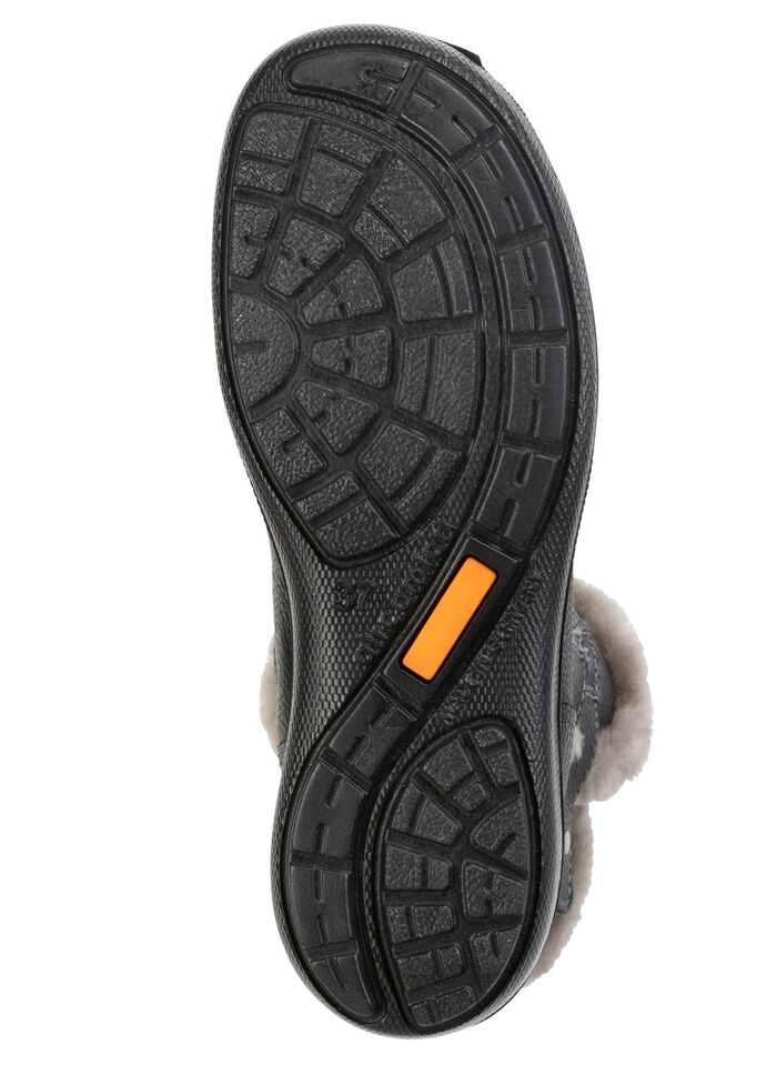 Gef&uuml;tterte Damen-Stiefeletten, Winterschuhe, mit Lammfell SCHWARZ