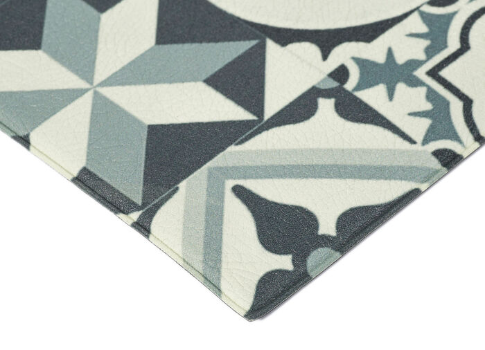 Strapazierfähiger Küchenläufer und -teppich im Fliesen-Design GRAU