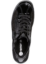 Remonte Schnür-Bootie aus Crashlack SCHWARZ