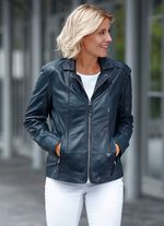 Lederkurzjacke von &bdquo;Cabrini&ldquo; DUNKELBLAU